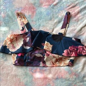 Floral Ruffle Strap Crop Top